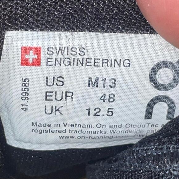 On Cloudswift Mens Size 13 Black White Athletic Running Walking Shoes Sneakers main image 7